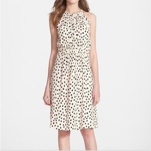 Kate Spade Take a Walk on the Wild Side Halter Dress Size 6 Cream/Black Midi